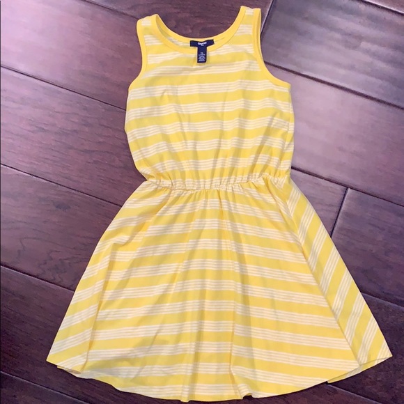 Gap Size Large Striped Tank Dress Yellow Cute! - Picture 1 of 2